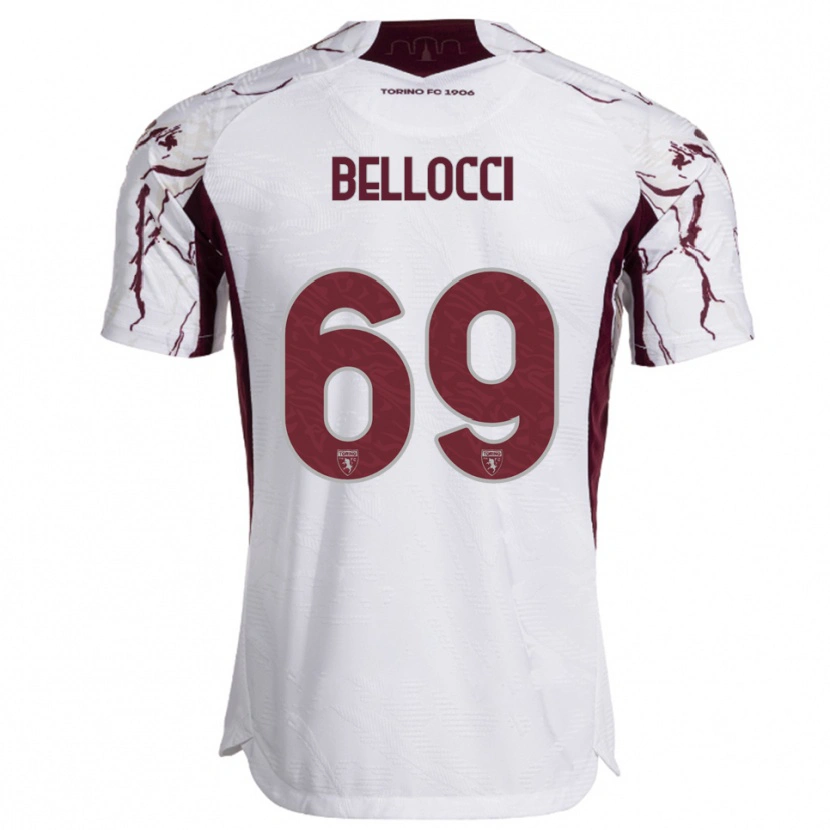 Danxen Homem Camisola Andrea Bellocci #69 Branco Borgonha Alternativa 2025/26 Camisa Brasil
