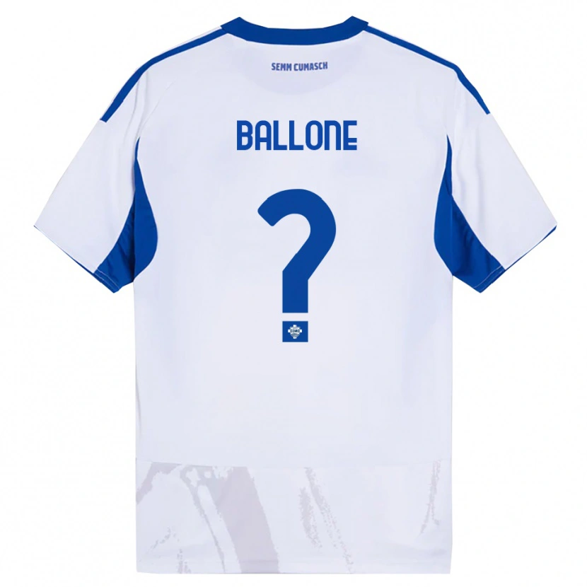 Danxen Homem Camisola Andrea Ballone #0 Branco Azul Alternativa 2025/26 Camisa Brasil