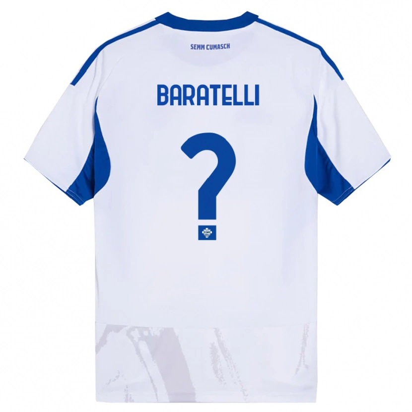 Danxen Homem Camisola Mattia Baratelli #0 Branco Azul Alternativa 2025/26 Camisa Brasil
