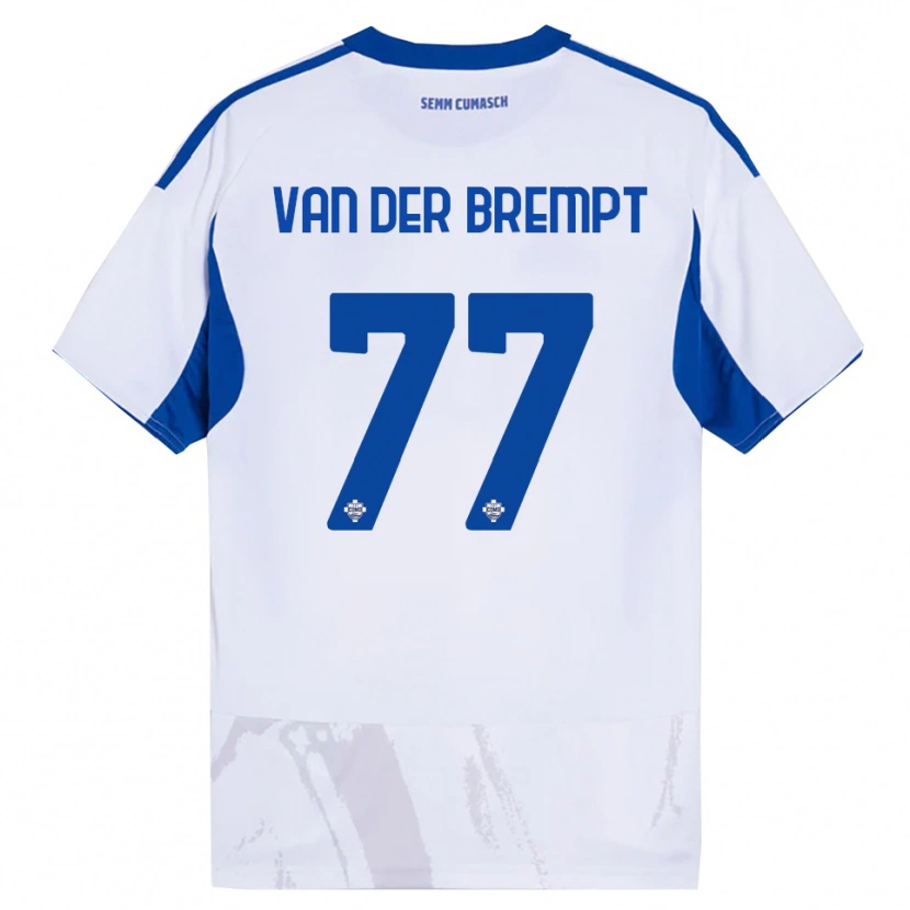 Danxen Homem Camisola Ignace Van Der Brempt #77 Branco Azul Alternativa 2025/26 Camisa Brasil