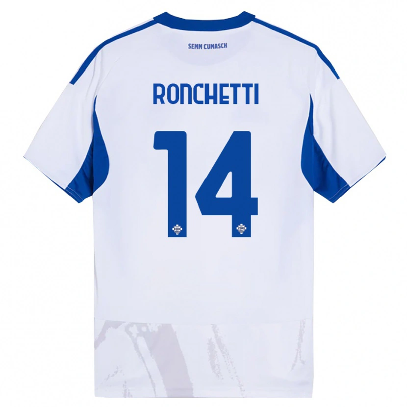 Danxen Homem Camisola Fabio Ronchetti #14 Branco Azul Alternativa 2025/26 Camisa Brasil