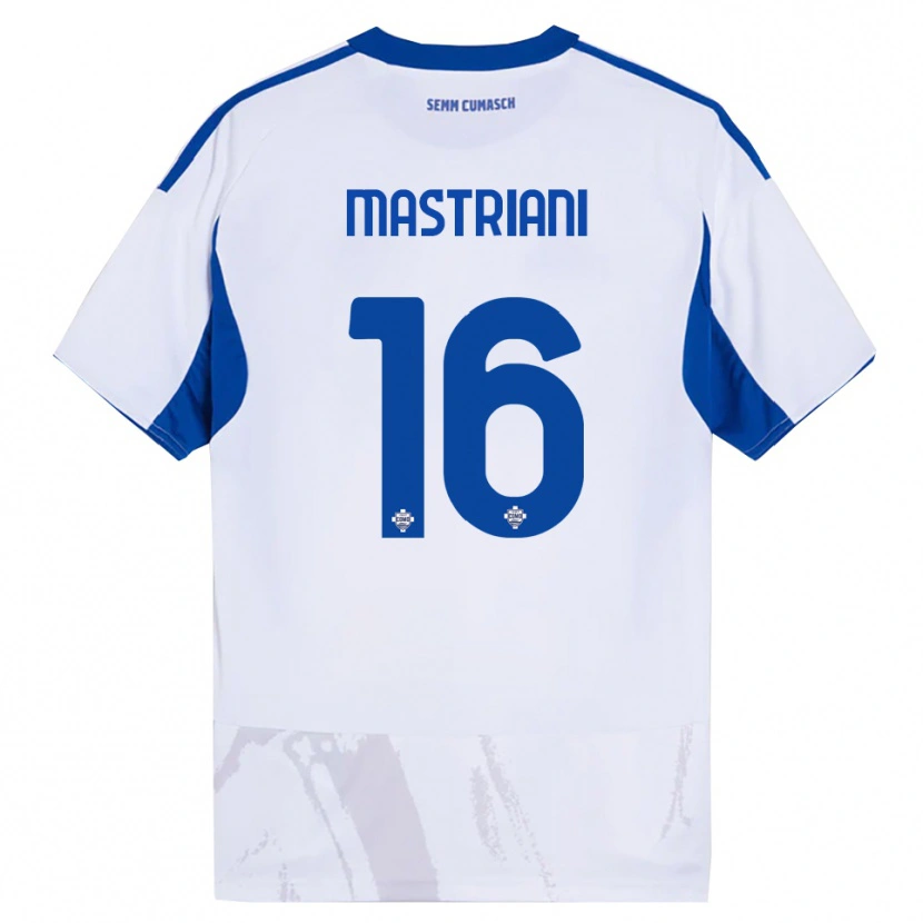 Danxen Homem Camisola Salvatore Mastriani #16 Branco Azul Alternativa 2025/26 Camisa Brasil