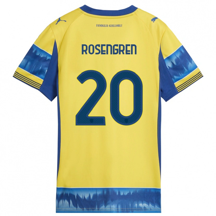 Danxen Homem Camisola Lukas Rosengren #20 Amarelo Azul Alternativa 2025/26 Camisa Brasil