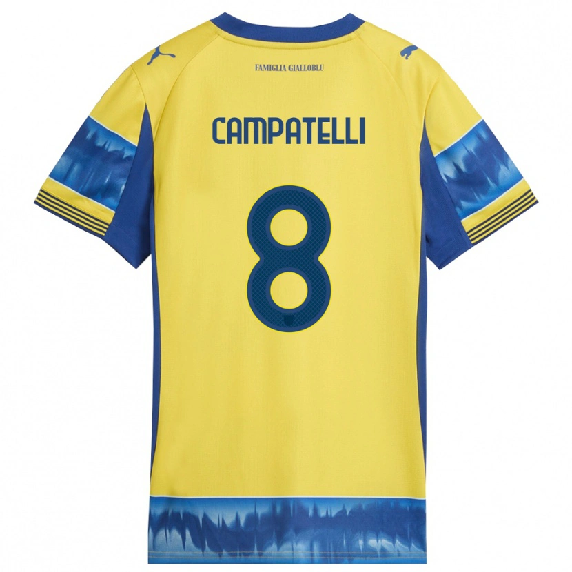 Danxen Homem Camisola Marco Campatelli #8 Amarelo Azul Alternativa 2025/26 Camisa Brasil
