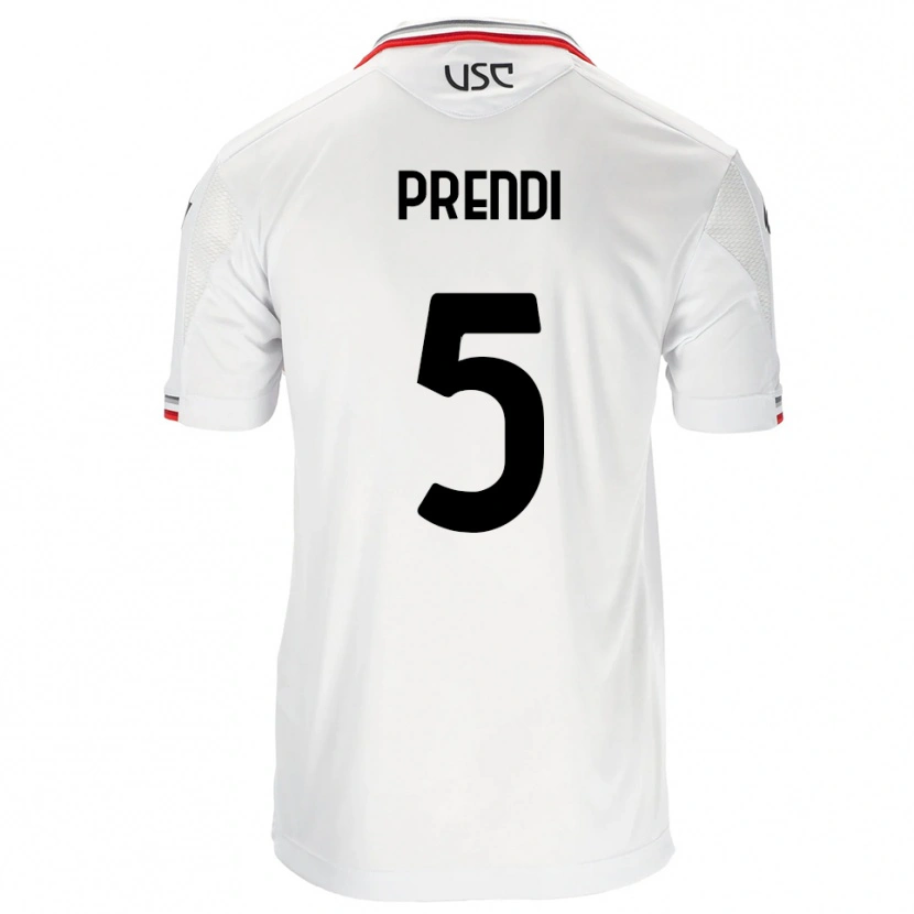 Danxen Homem Camisola Denis Prendi #5 Branco Vermelho Alternativa 2025/26 Camisa Brasil
