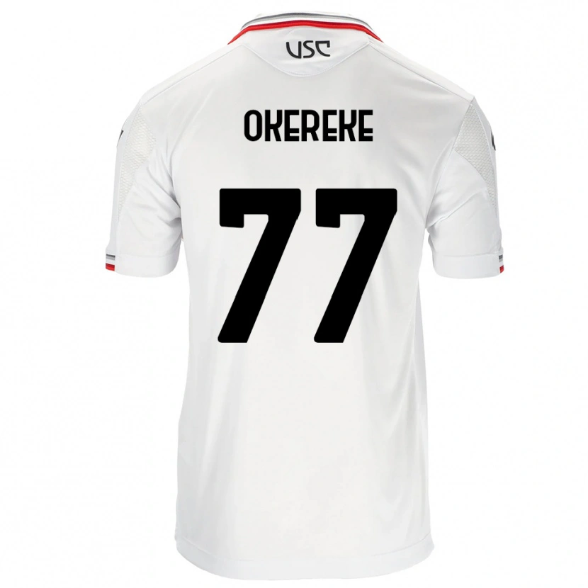 Danxen Homem Camisola David Okereke #77 Branco Vermelho Alternativa 2025/26 Camisa Brasil