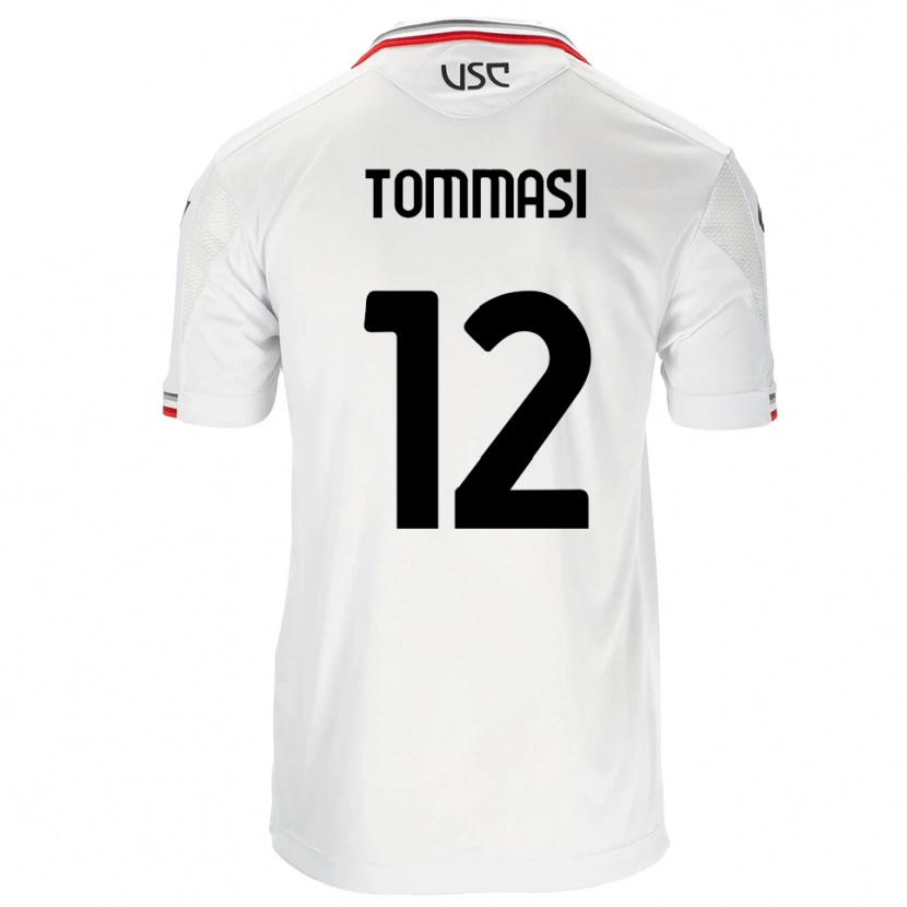 Danxen Homem Camisola Francesco Tommasi #12 Branco Vermelho Alternativa 2025/26 Camisa Brasil