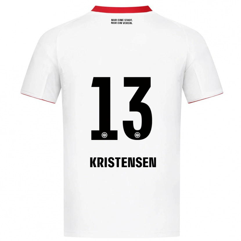 Danxen Homem Camisola Rasmus Kristensen #13 Branco Vermelho Alternativa 2025/26 Camisa Brasil