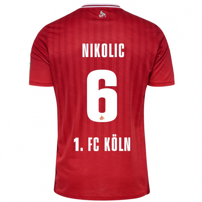 Danxen Homem Camisola Milan Nikolic #6 Vermelho Branco Alternativa 2025/26 Camisa Brasil