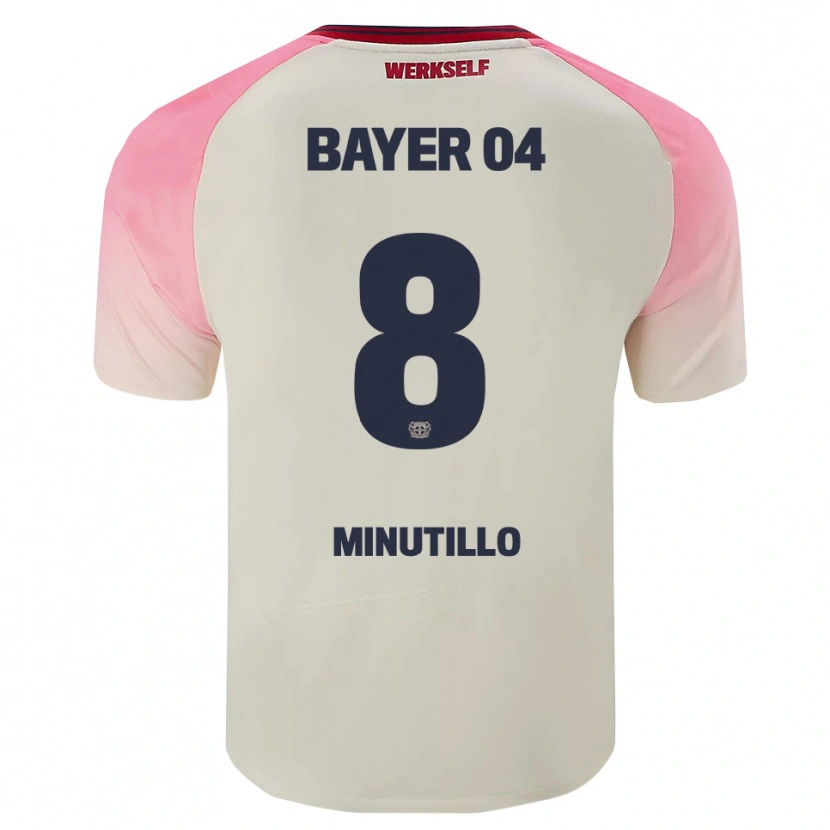 Danxen Homem Camisola Gabriel Minutillo #8 Rosa Branco Sujo Alternativa 2025/26 Camisa Brasil
