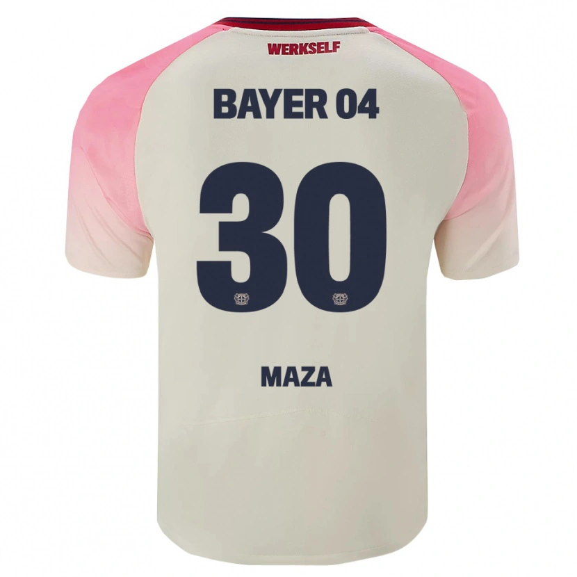Danxen Homem Camisola Ibrahim Maza #30 Rosa Branco Sujo Alternativa 2025/26 Camisa Brasil