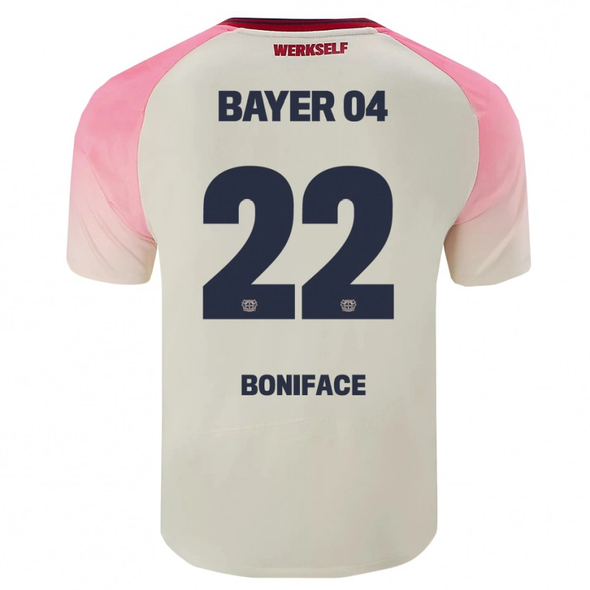 Danxen Homem Camisola Victor Boniface #22 Rosa Branco Sujo Alternativa 2025/26 Camisa Brasil