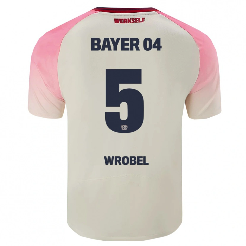 Danxen Homem Camisola Max Wrobel #5 Rosa Branco Sujo Alternativa 2025/26 Camisa Brasil