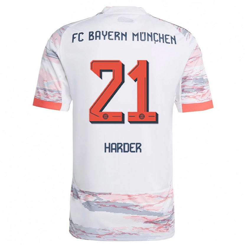 Danxen Homem Camisola Pernille Harder #21 Branco Cinza Alternativa 2025/26 Camisa Brasil