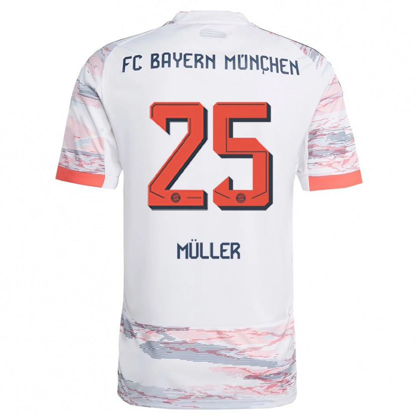 Danxen Homem Camisola Thomas Müller #25 Branco Cinza Alternativa 2025/26 Camisa Brasil