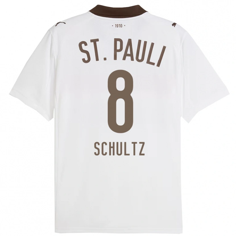 Danxen Homem Camisola Paul Schultz #8 Branco Vermelho Alternativa 2025/26 Camisa Brasil