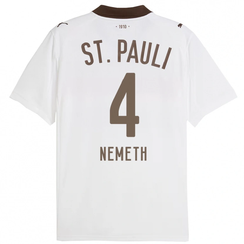 Danxen Homem Camisola David Nemeth #4 Branco Vermelho Alternativa 2025/26 Camisa Brasil
