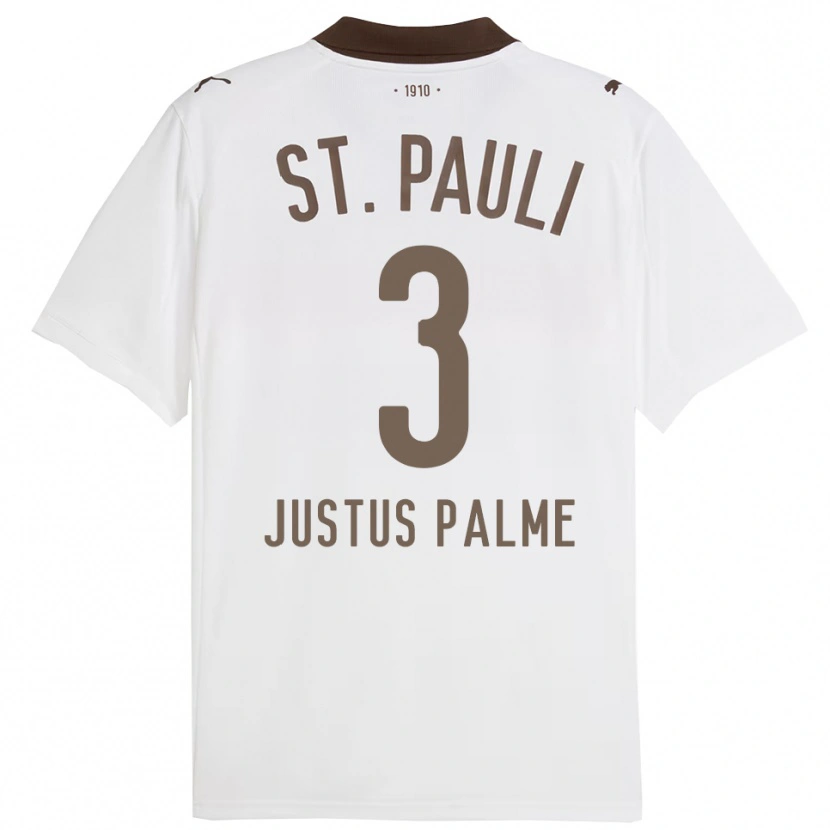 Danxen Homem Camisola Johannes Justus Palme #3 Branco Vermelho Alternativa 2025/26 Camisa Brasil