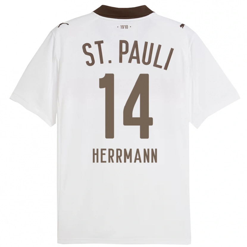 Danxen Homem Camisola Mats Herrmann #14 Branco Vermelho Alternativa 2025/26 Camisa Brasil