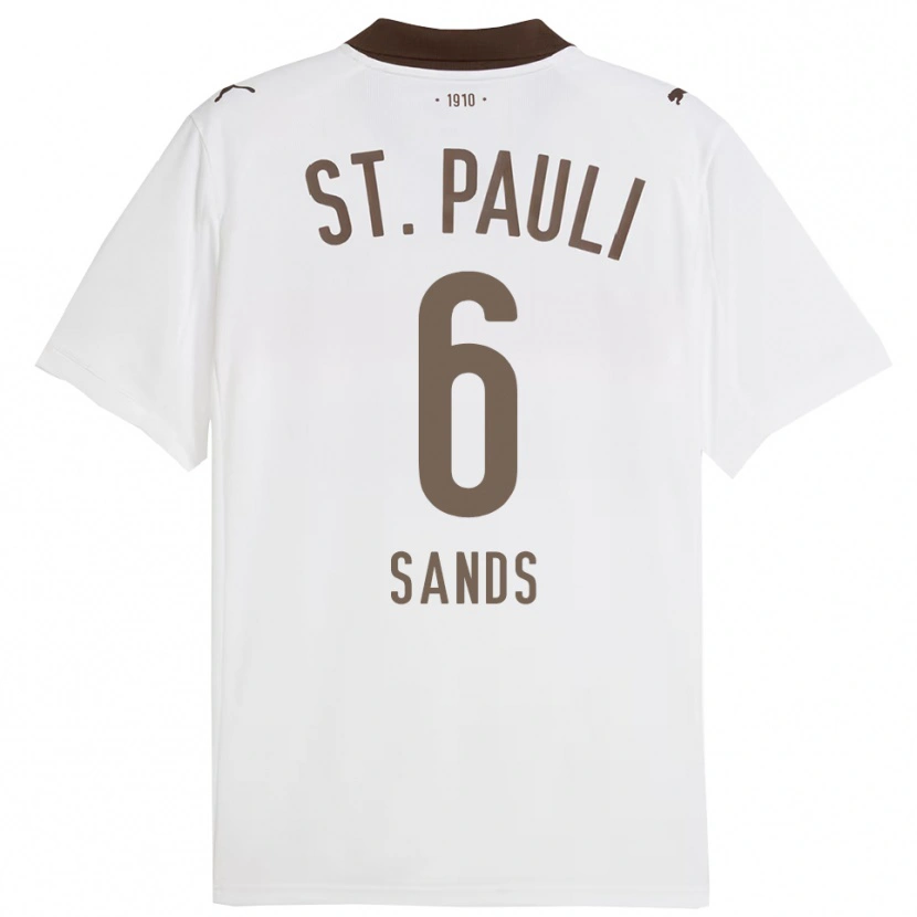 Danxen Homem Camisola James Sands #6 Branco Vermelho Alternativa 2025/26 Camisa Brasil