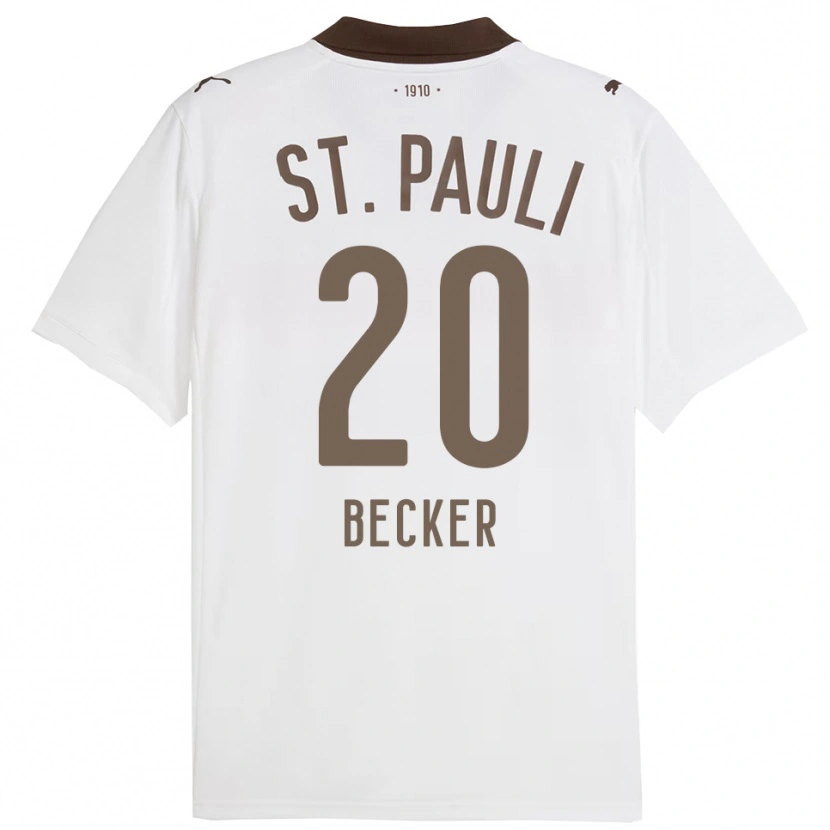 Danxen Homem Camisola Jesper Becker #20 Branco Vermelho Alternativa 2025/26 Camisa Brasil