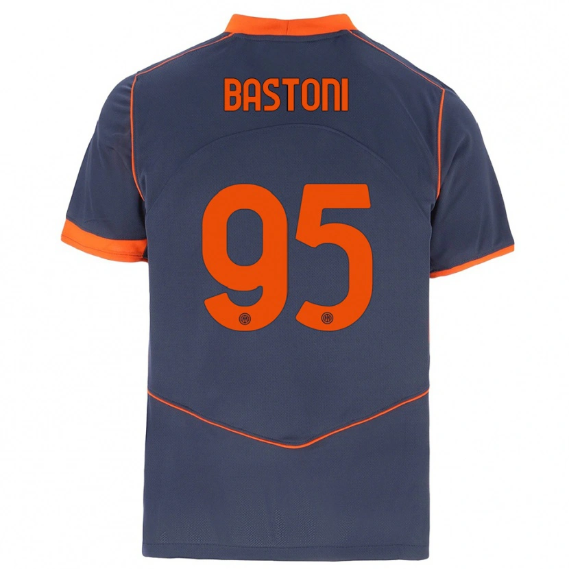 Danxen Homem Camisola Alessandro Bastoni #95 Cinza Laranja Terceiro 2025/26 Camisa Brasil