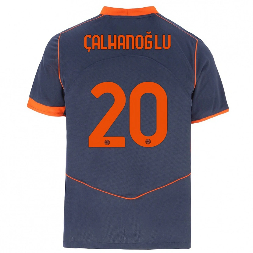Danxen Homem Camisola Hakan Çalhanoğlu #20 Cinza Laranja Terceiro 2025/26 Camisa Brasil