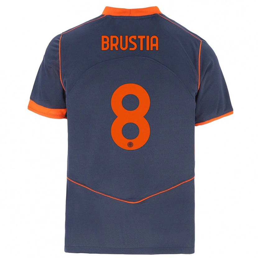 Danxen Homem Camisola Martina Brustia #8 Cinza Laranja Terceiro 2025/26 Camisa Brasil