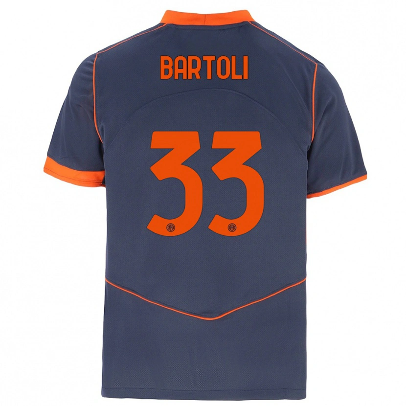 Danxen Homem Camisola Elisa Bartoli #33 Cinza Laranja Terceiro 2025/26 Camisa Brasil