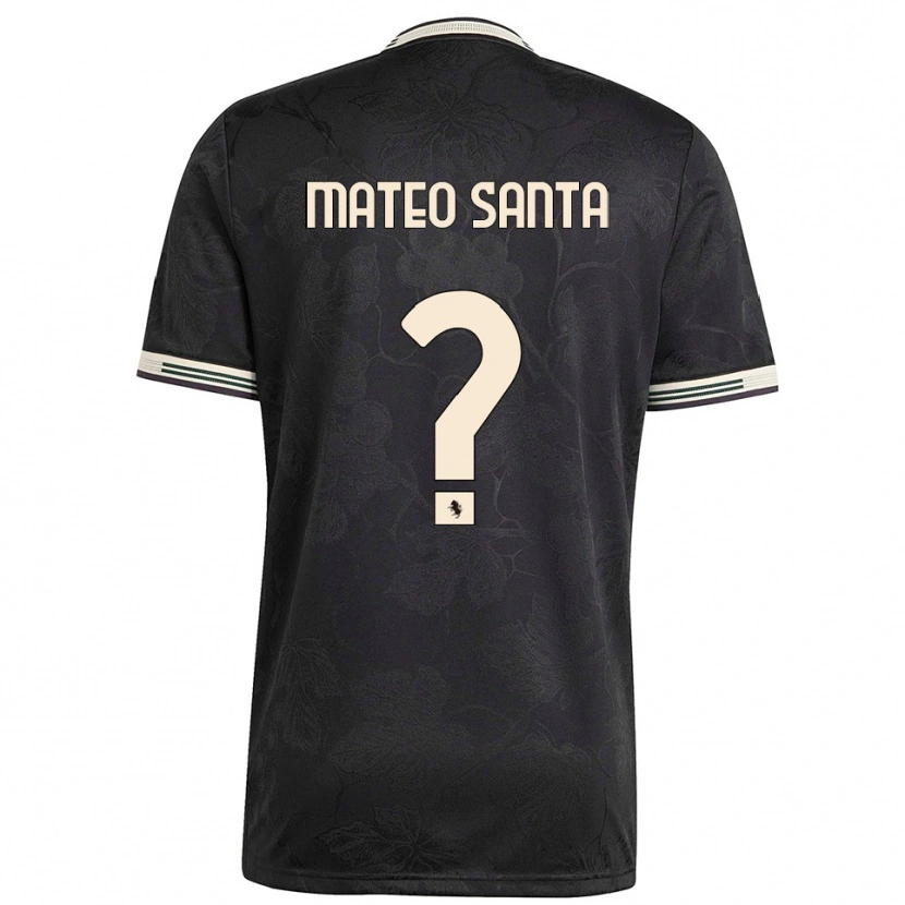 Danxen Homem Camisola Mateo Santa Maria #0 Preto Branco Verde Terceiro 2025/26 Camisa Brasil