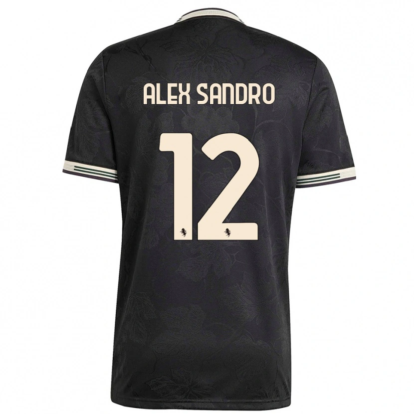 Danxen Homem Camisola Alex Sandro #12 Preto Branco Verde Terceiro 2025/26 Camisa Brasil