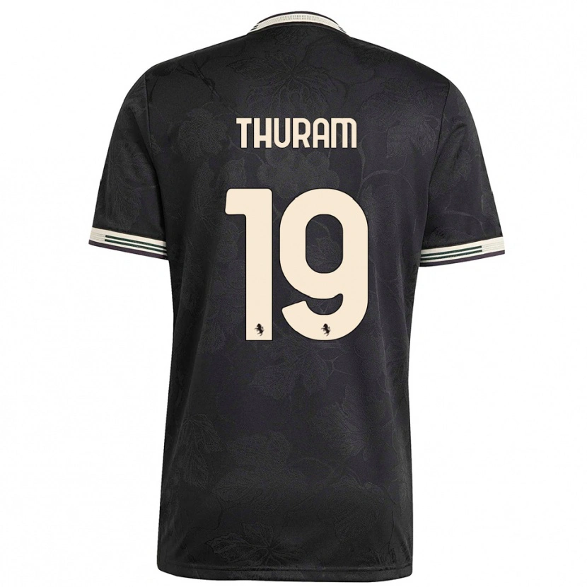 Danxen Homem Camisola Khéphren Thuram #19 Preto Branco Verde Terceiro 2025/26 Camisa Brasil