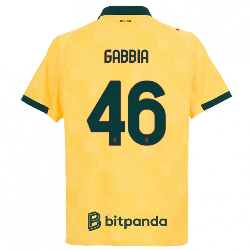 Danxen Homem Camisola Matteo Gabbia #46 Amarelo Preto Terceiro 2025/26 Camisa Brasil