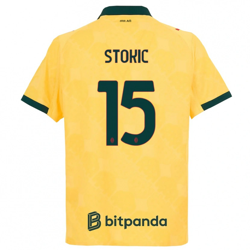 Danxen Homem Camisola Sara Stokić #15 Amarelo Preto Terceiro 2025/26 Camisa Brasil