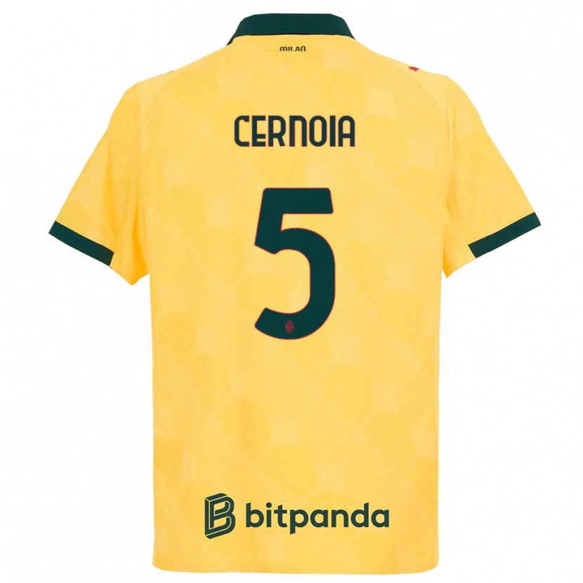 Danxen Homem Camisola Valentina Cernoia #5 Amarelo Preto Terceiro 2025/26 Camisa Brasil