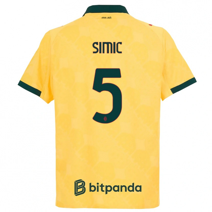 Danxen Homem Camisola Jan-Carlo Simic #5 Amarelo Preto Terceiro 2025/26 Camisa Brasil