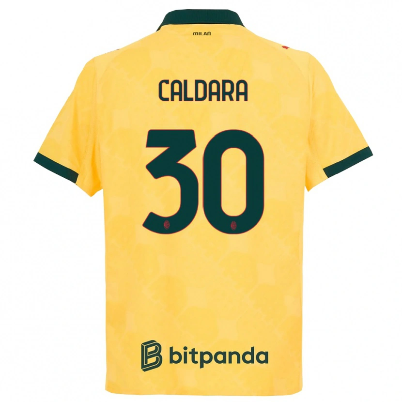 Danxen Homem Camisola Mattia Caldara #30 Amarelo Preto Terceiro 2025/26 Camisa Brasil