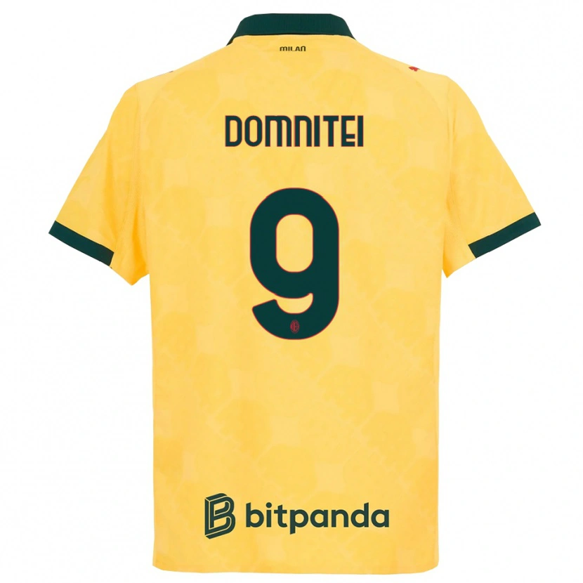 Danxen Homem Camisola Francesco Domniței #9 Amarelo Preto Terceiro 2025/26 Camisa Brasil