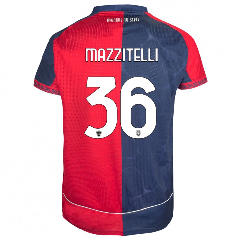 Danxen Mulher Camisola Luca Mazzitelli #36 Vermelho Marinho Principal 2025/26 Camisa Brasil
