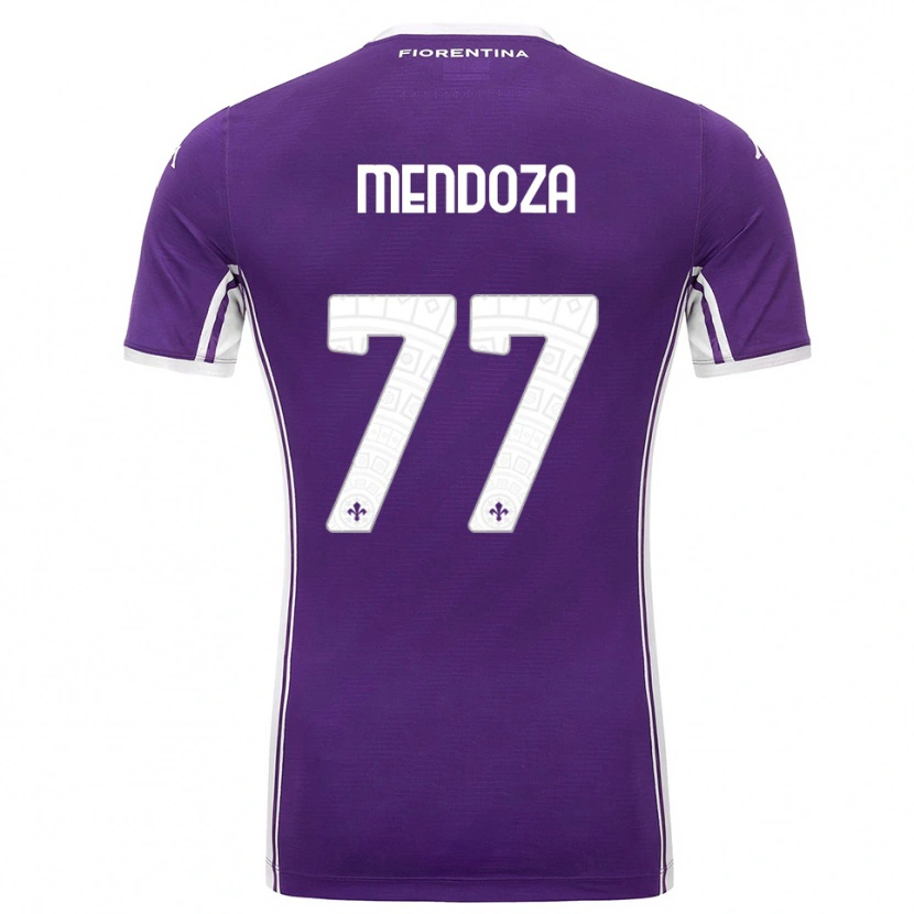 Danxen Mulher Camisola William Mendoza #77 Roxo Branco Principal 2025/26 Camisa Brasil
