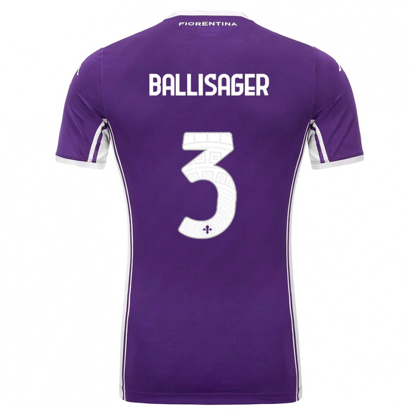 Danxen Mulher Camisola Stine Ballisager Pedersen #3 Roxo Branco Principal 2025/26 Camisa Brasil
