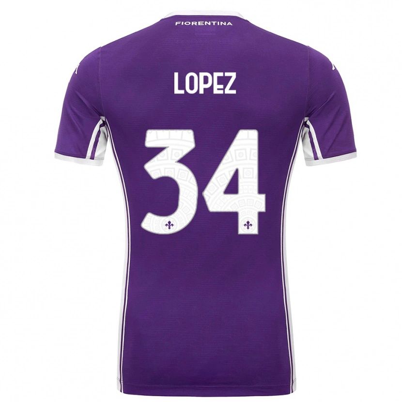 Danxen Mulher Camisola Lucas López #34 Roxo Branco Principal 2025/26 Camisa Brasil