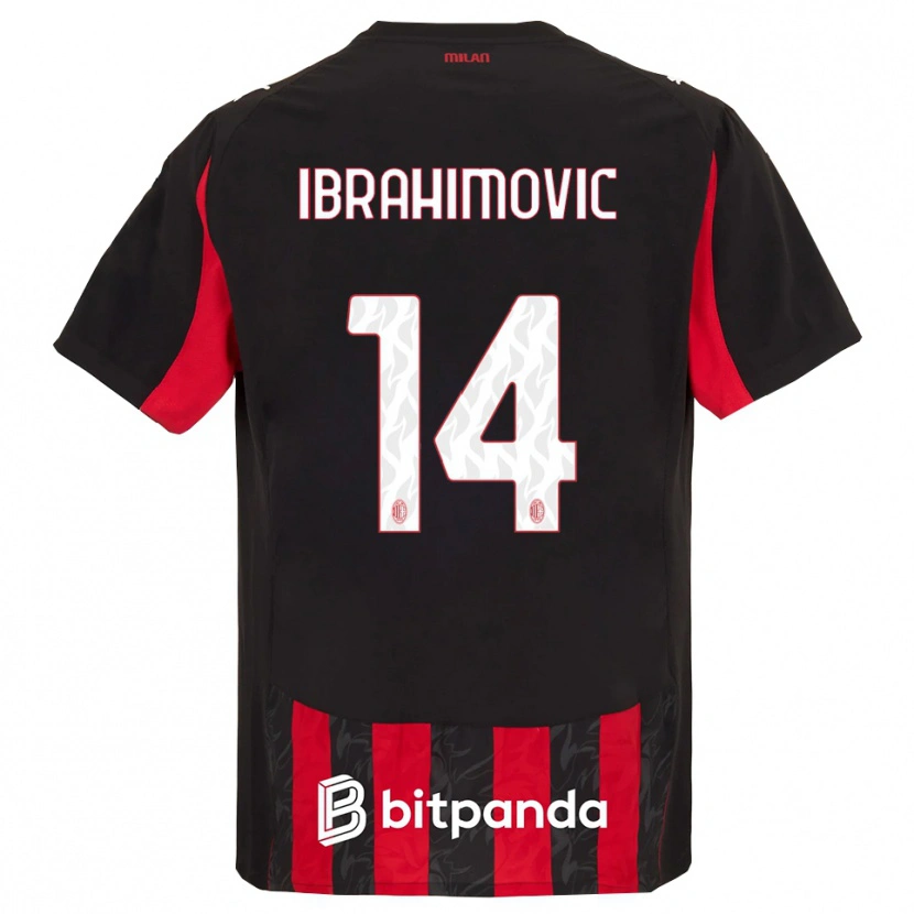 Danxen Mulher Camisola Vincent Ibrahimović #14 Vermelho Preto Principal 2025/26 Camisa Brasil