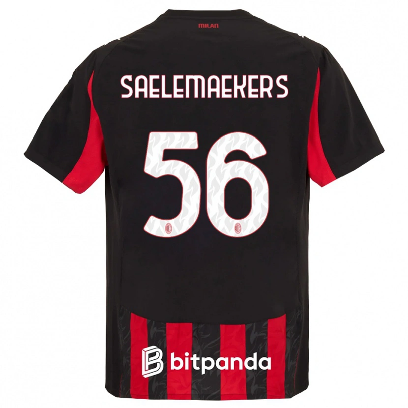 Danxen Mulher Camisola Alexis Saelemaekers #56 Vermelho Preto Principal 2025/26 Camisa Brasil