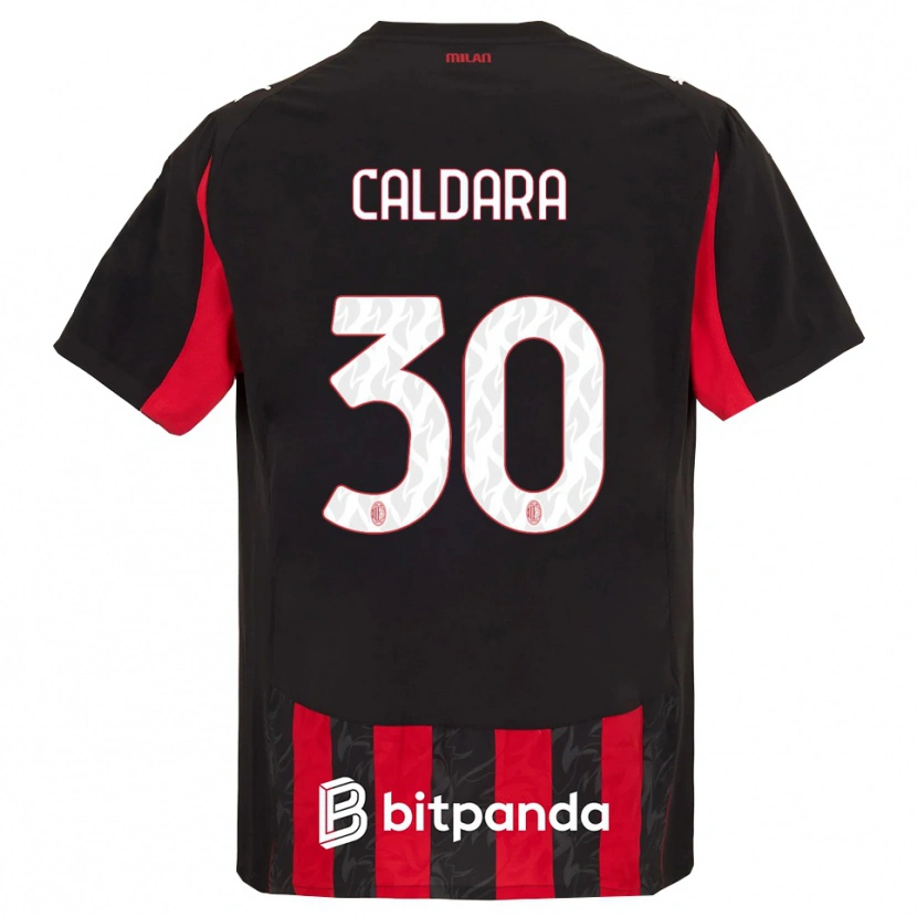 Danxen Mulher Camisola Mattia Caldara #30 Vermelho Preto Principal 2025/26 Camisa Brasil