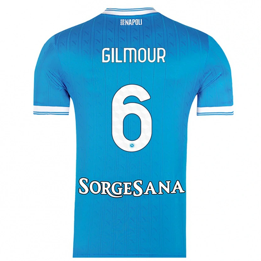 Danxen Mulher Camisola Billy Gilmour #6 Azul Celeste Branco Principal 2025/26 Camisa Brasil