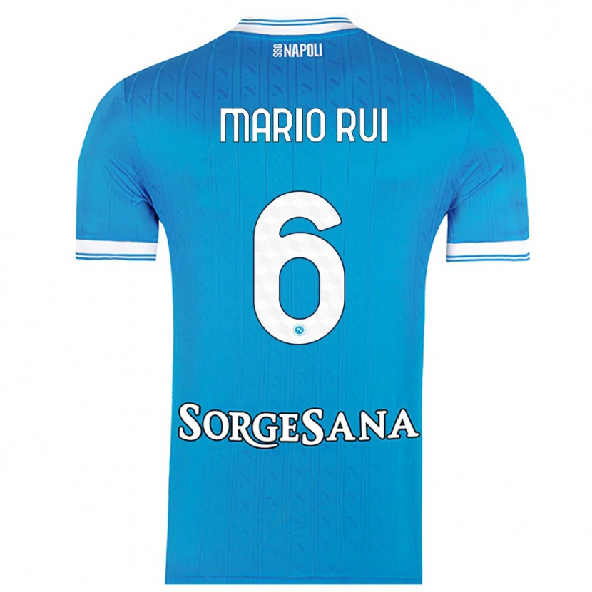 Danxen Mulher Camisola Mario Rui #6 Azul Celeste Branco Principal 2025/26 Camisa Brasil