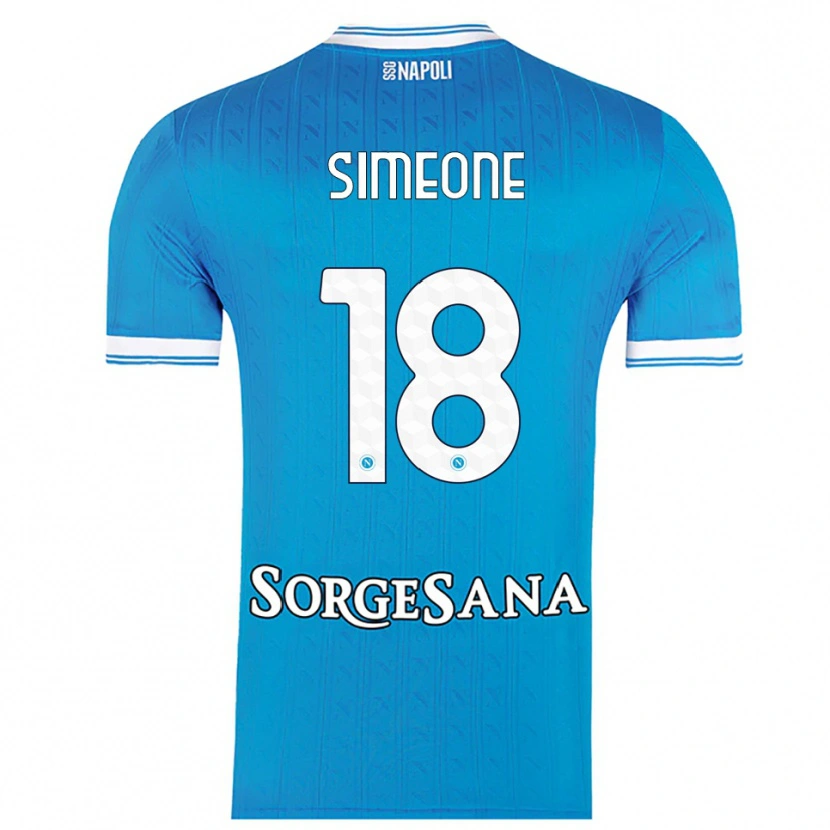 Danxen Mulher Camisola Giovanni Simeone #18 Azul Celeste Branco Principal 2025/26 Camisa Brasil