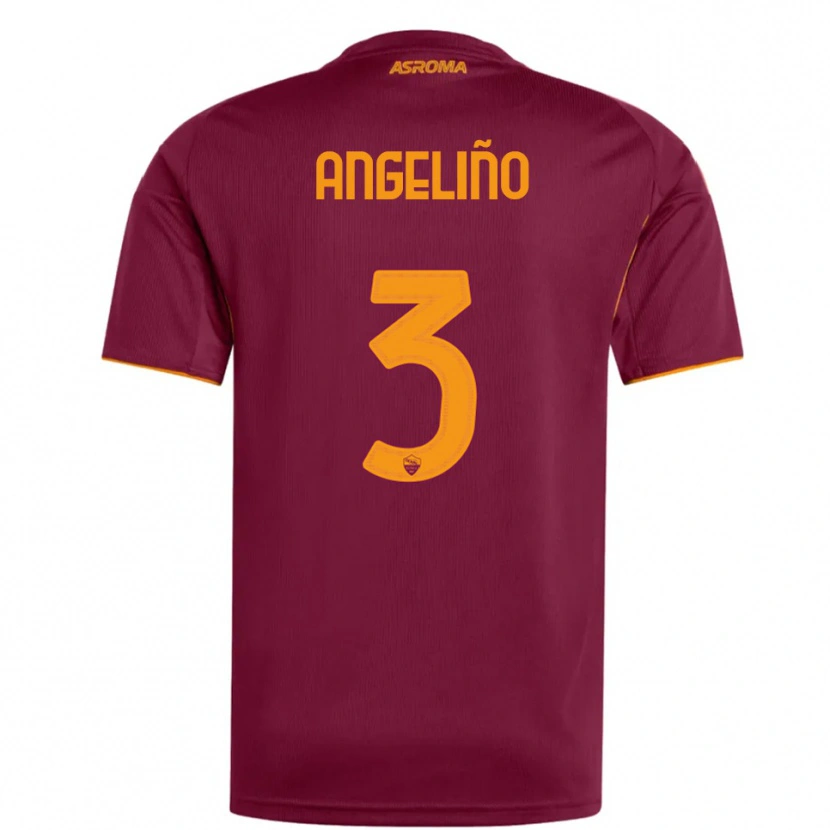 Danxen Mulher Camisola Angeliño #3 Borgonha Laranja Principal 2025/26 Camisa Brasil