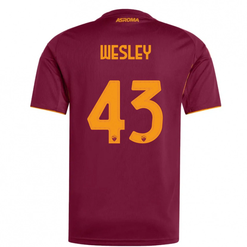Danxen Mulher Camisola Wesley #43 Borgonha Laranja Principal 2025/26 Camisa Brasil
